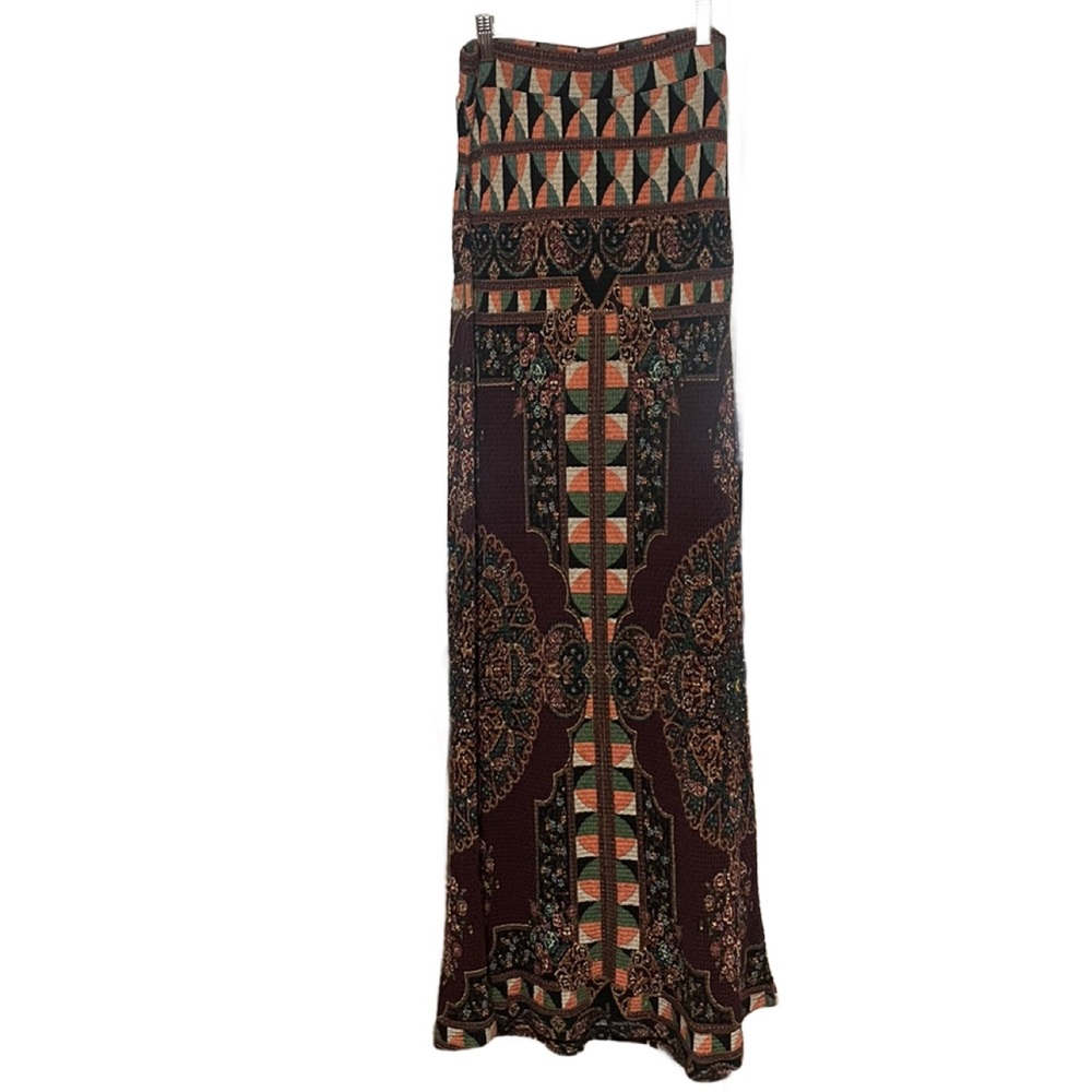 FARM Rio skirt Geometric Maxi  - Black and Orange